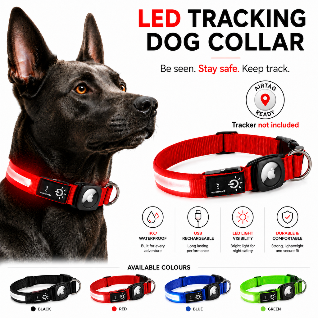 LED Tracker Ready Dog Collar