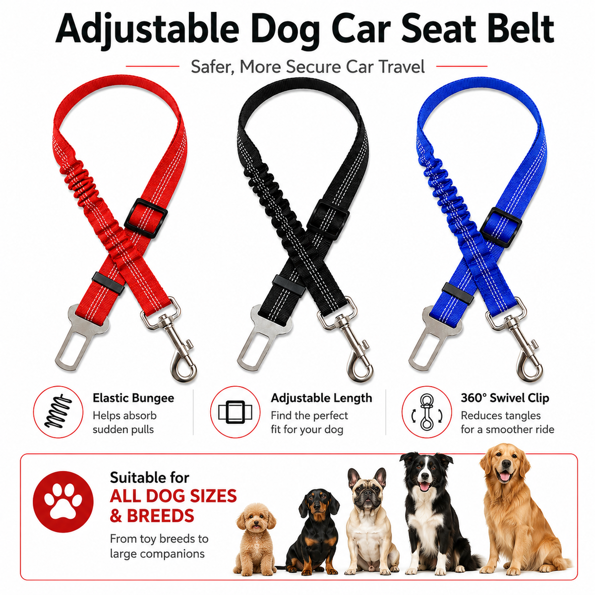 Adjustable Dog Car Seat Belt
