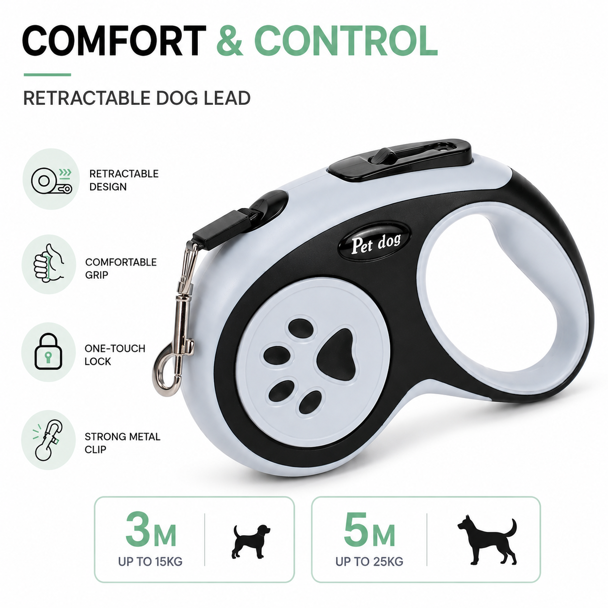 Retractable Dog Lead | 3m & 5m