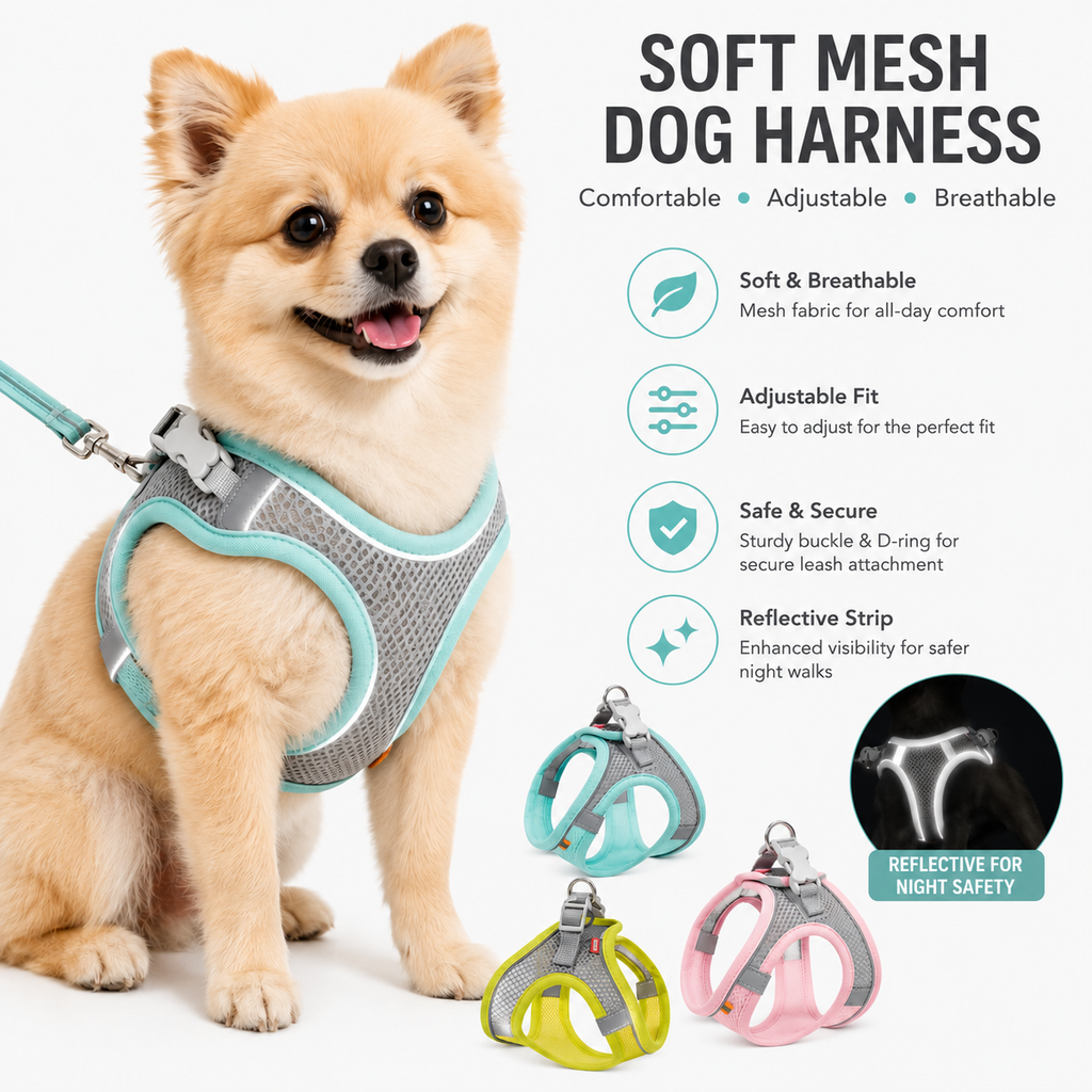 Soft Mesh Reflective Dog Harness
