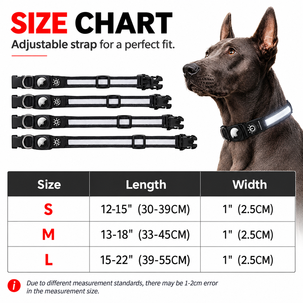 LED Tracker Ready Dog Collar