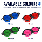 Foldable Double Dog Travel Bowl