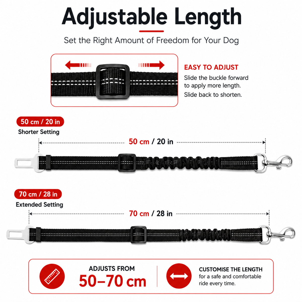Adjustable Dog Car Seat Belt