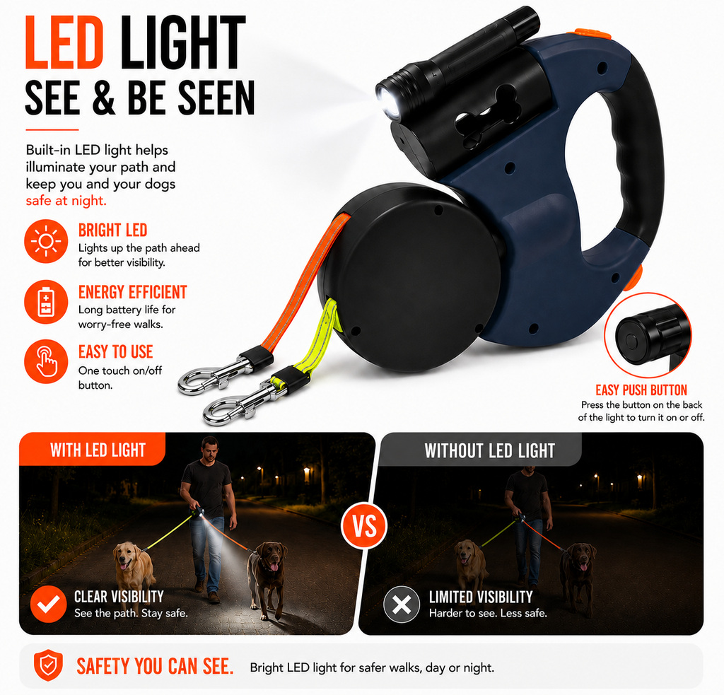 Anti-Tangle Dual Dog Lead